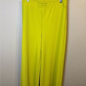 Marc New York Bright Chartreuse Yellow Pleated Pants, M